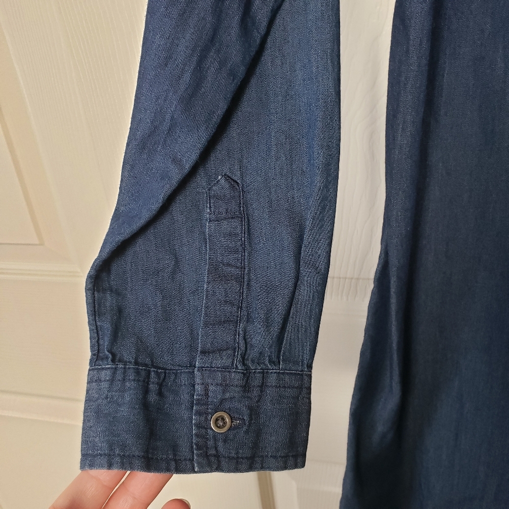Old Navy Womens Chambray Collared Shirt Dress. Size L. Western, Classic Piece - Picture 5 of 8